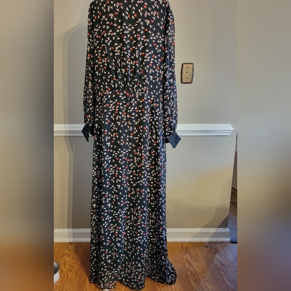ModCloth Plus Size Floral Black Maxi Dress Red Print Size 18 - Picture 4 of 5